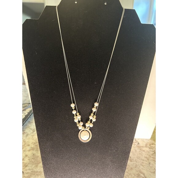 Vintage 14k and Sterling Silver Necklace With Pearls — Very Different - Picture 2 of 4